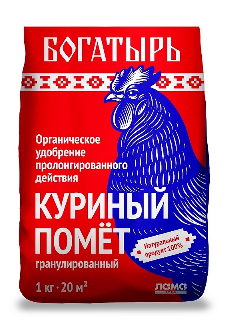 Помет куриный гранулированный 1кг Богатырь