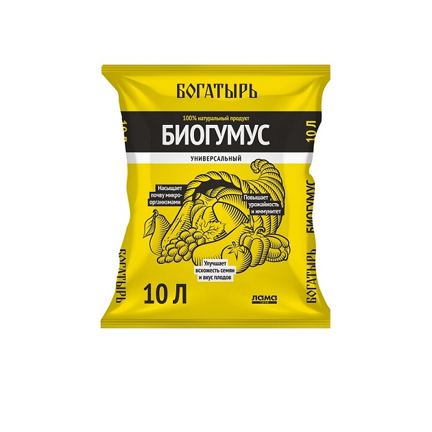 Биогумус универсальный биогрунт 10л Богатырь