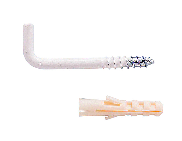 Шуруп-крюк 2,25х25белый L образный