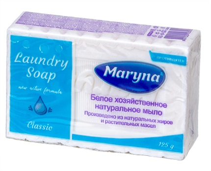 Мыло хозяйственное отбеливающее 125г Maryna
