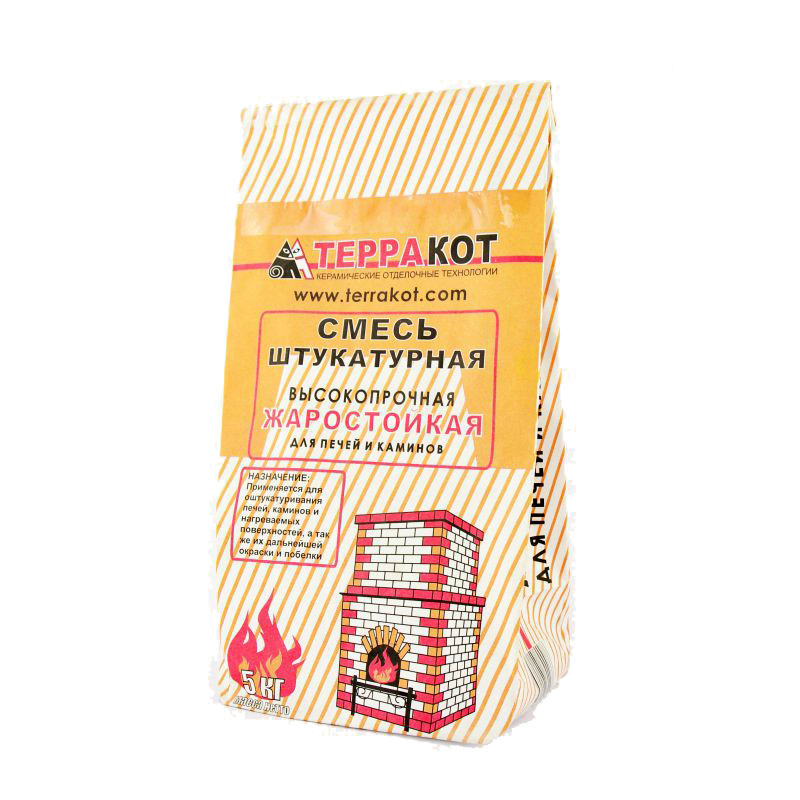 Смесь штукатурная жаростойкая ТЕРРАКОТ 5кг