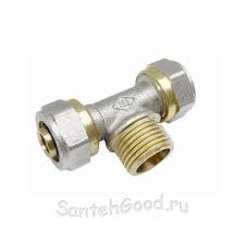 Тройник TM 20х1/2х20 наружная резьба AQS