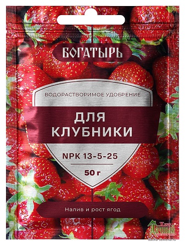 Удобрение для клубники водорастворимое 50г Богатырь