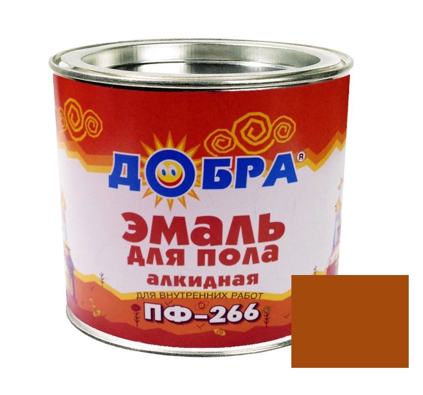 Эмаль ПФ-266 золотисто-желтая 1,8кг Добра УЦЕНКА