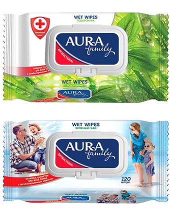 Салфетки влажные Aura 120шт