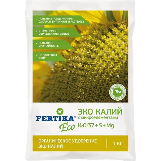 Удобрение растительное ЭКО Калий 1кг Fertika