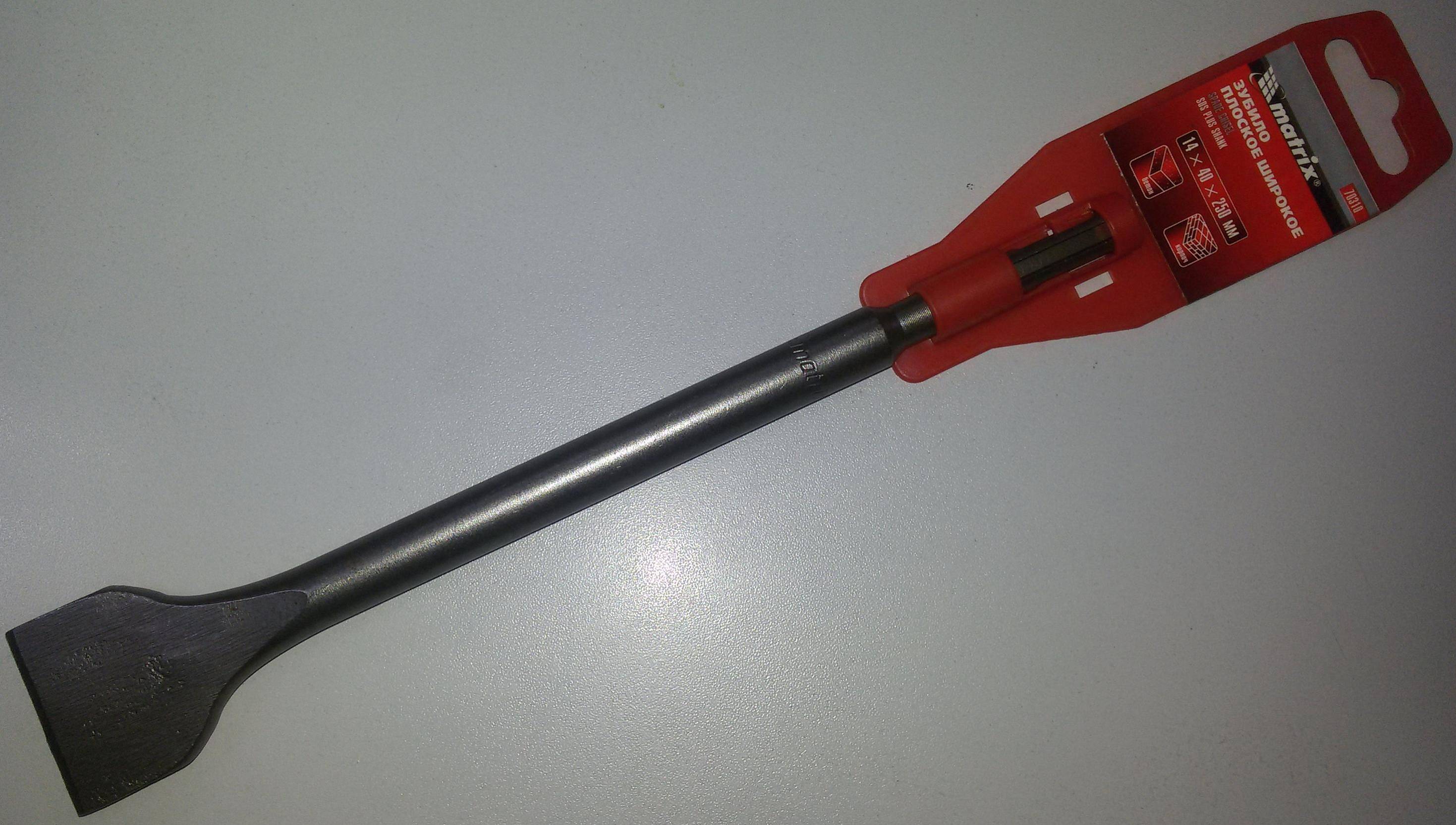 Зубило широкое 14х40х250мм SDS Plus Matrix 70310