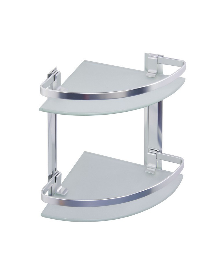 Полка угловая двойная, матовое стекло SWES SAIGA SA2010