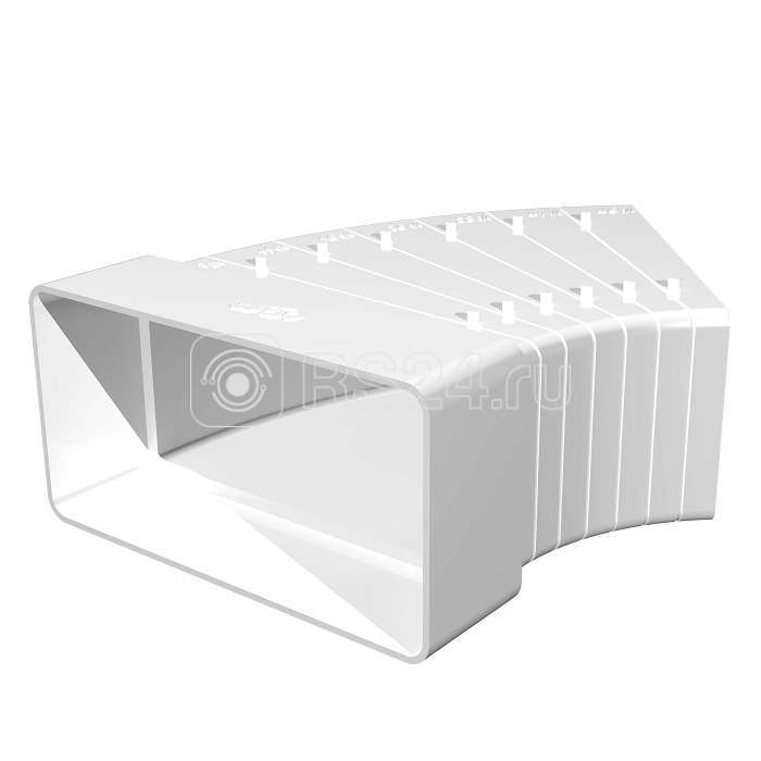 Колено разноугловое горизонтальное пластик 55х110мм