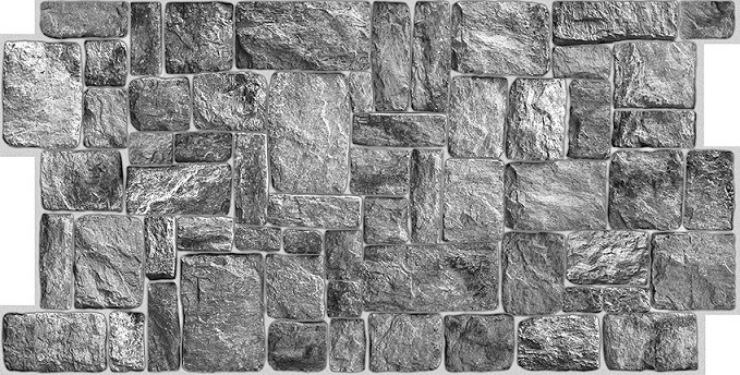 Панель ПВХ 980х498мм Камень натуральный серый