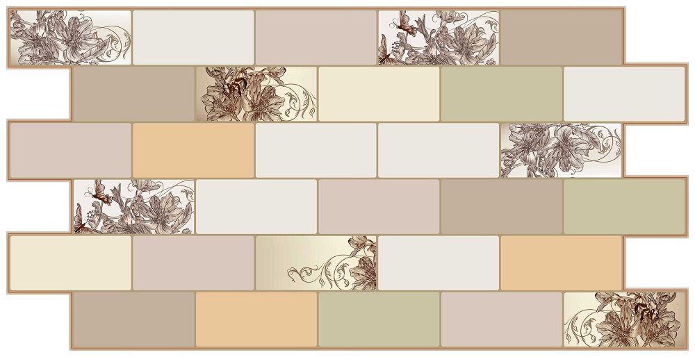 Панель ПВХ 962х484мм Плитка Ар Нуво