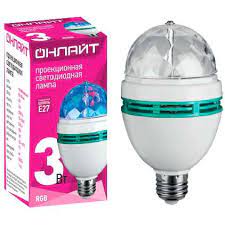 Лампа ОНЛАЙТ OLL DISCO-3-230-RGB-E27 /61120