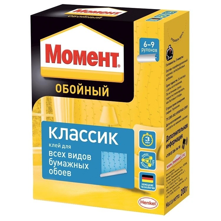 Клей обойный Момент классик 200г 12235