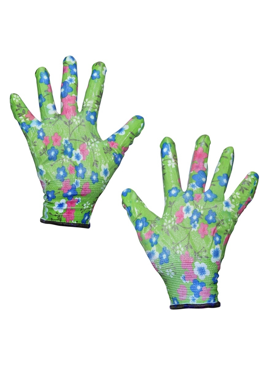 Перчатки садовые нейлоновые с нитриловым покрытием