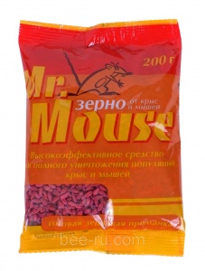 Зерно с эффектом мумификации от крыс и мышей 200г Mr Mouse M938