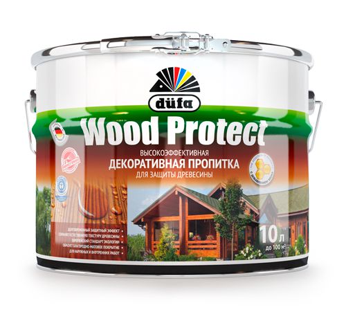 Пропитка для дерева Wood Protect белая 10л