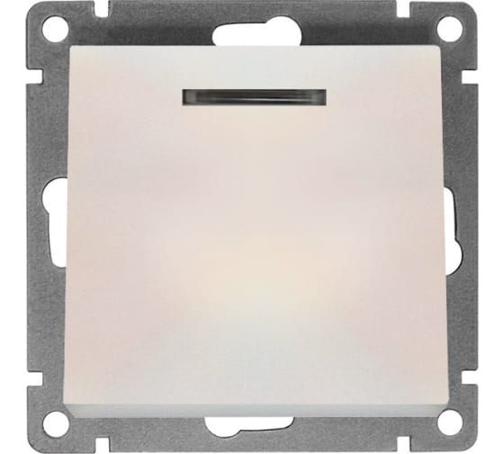 Выключатель UNIVersal Афина одноклавишный с подсветкой с/у 10А 220В жемчуг А0121-ОBr