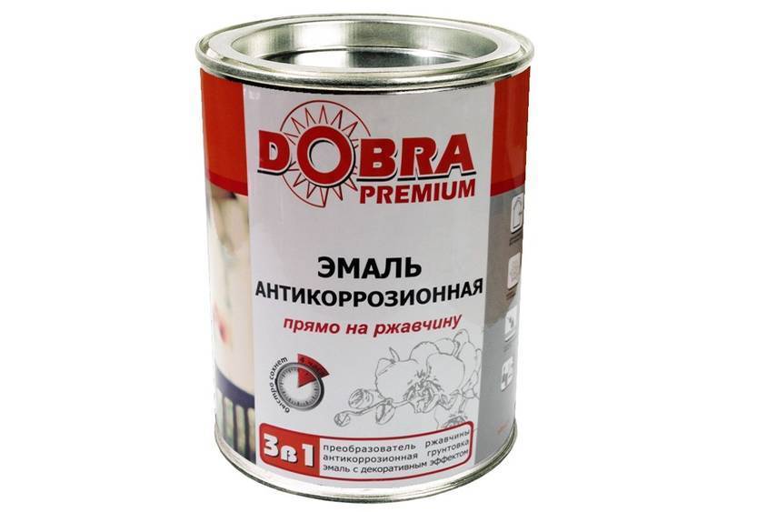 Эмаль антикоррозионная молотковая 3в1 ДОБРА малиновая 0,8кг