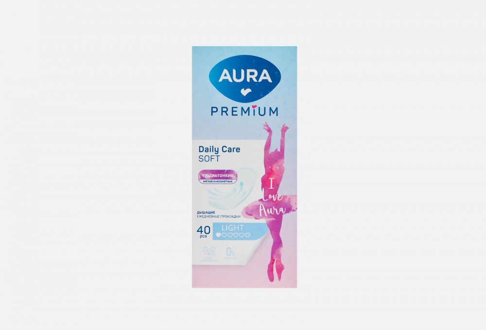 Прокладки ежедневные ультратонкие Aura Premium Light 40шт