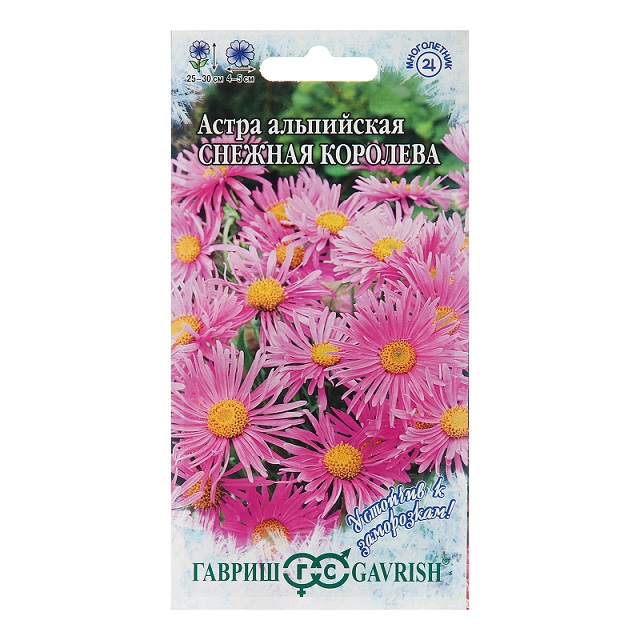 Астра Снежная королева альпийская розовая 0,05г Гавриш/цв