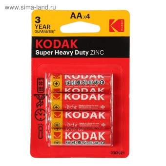 Элемент питания KODAK SUPER HEAVY DUTY R6-4BL  4/80