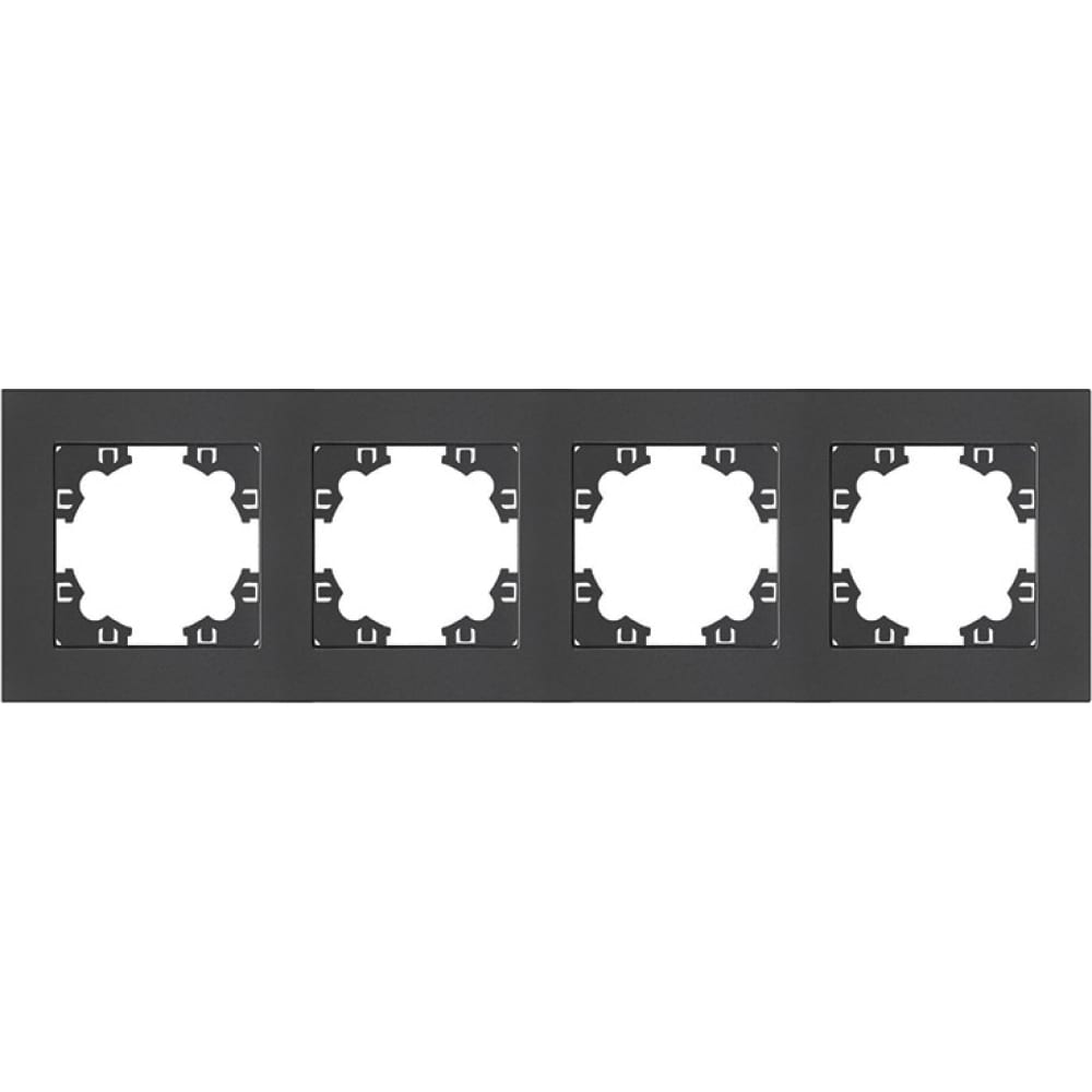 Рамка UNIVersal Афина четырехместная горизонтальная графит А0046-Gr