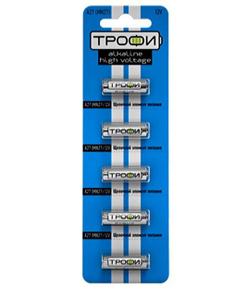 Батарейка ТРОФИ A27-5BL NEW 5/100