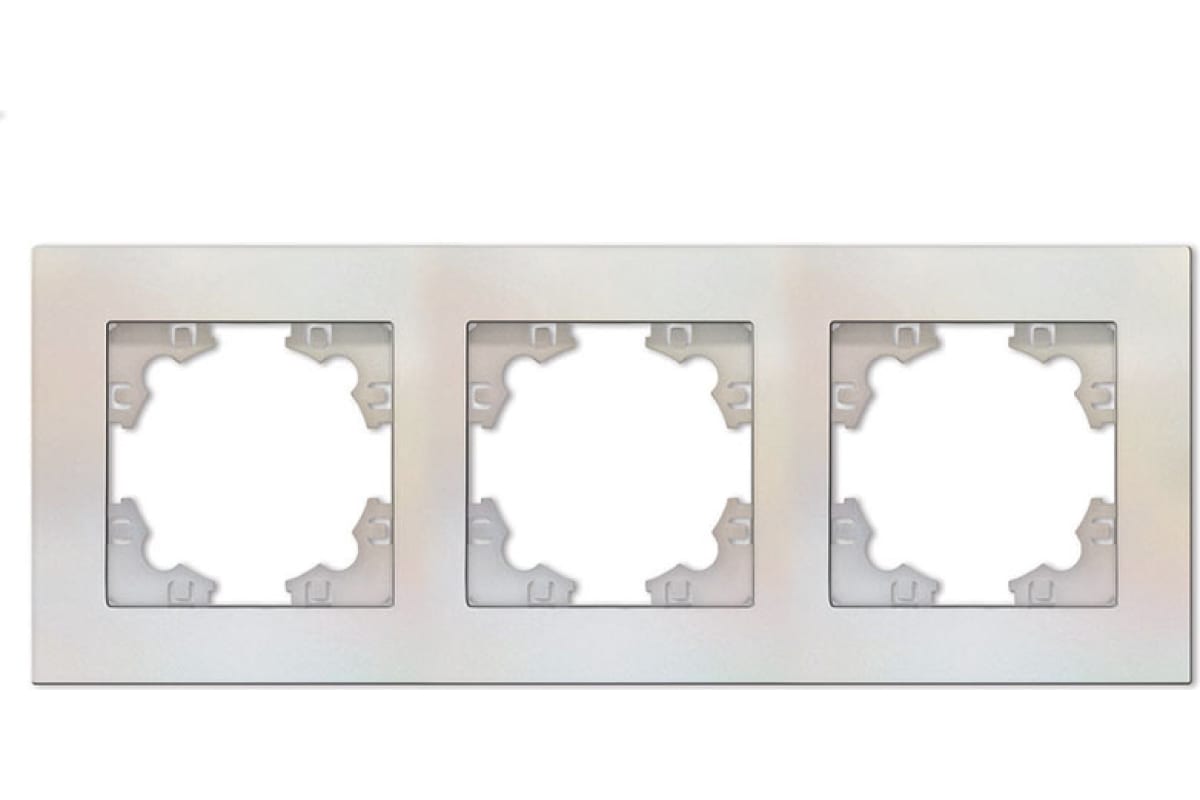 Рамка UNIVersal Афина трехместная горизонтальная жемчуг А0045-ОBr