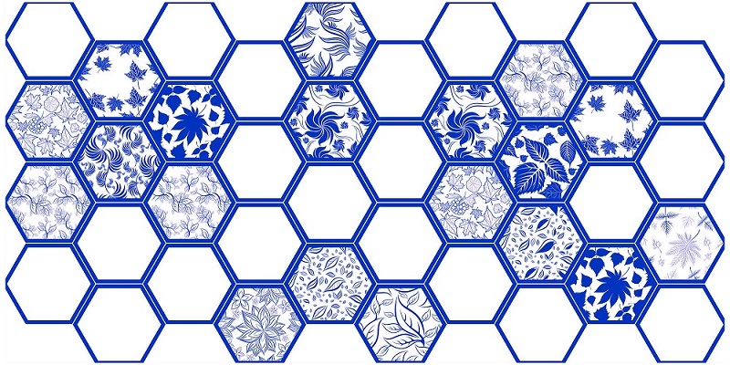 Панель ПВХ 976х493мм Граненый шестигранник Хавада