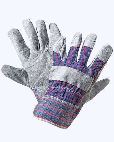 Перчатки спилковые комбинированные замша+ткань Ангара
